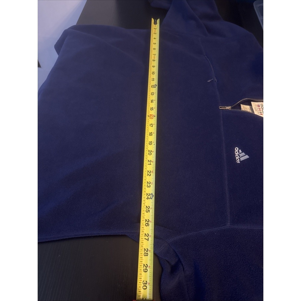 Vintage Adidas Mens XL Fleece Sweatshirt Quarter Zip Blue Pullover Blokecore - Picture 5 of 6